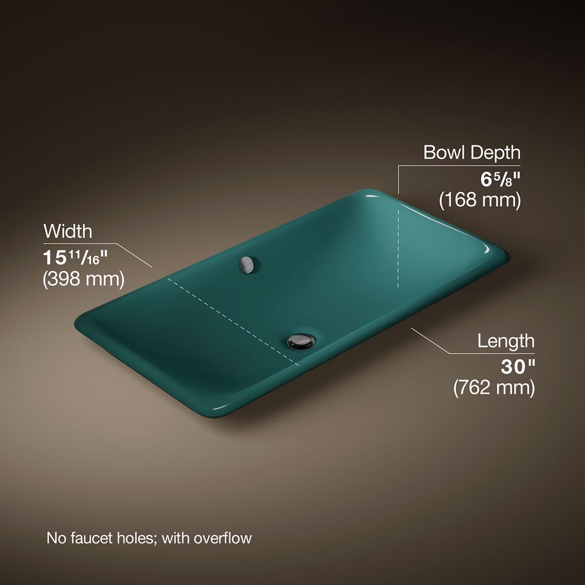 3/4 view of product with dimensions