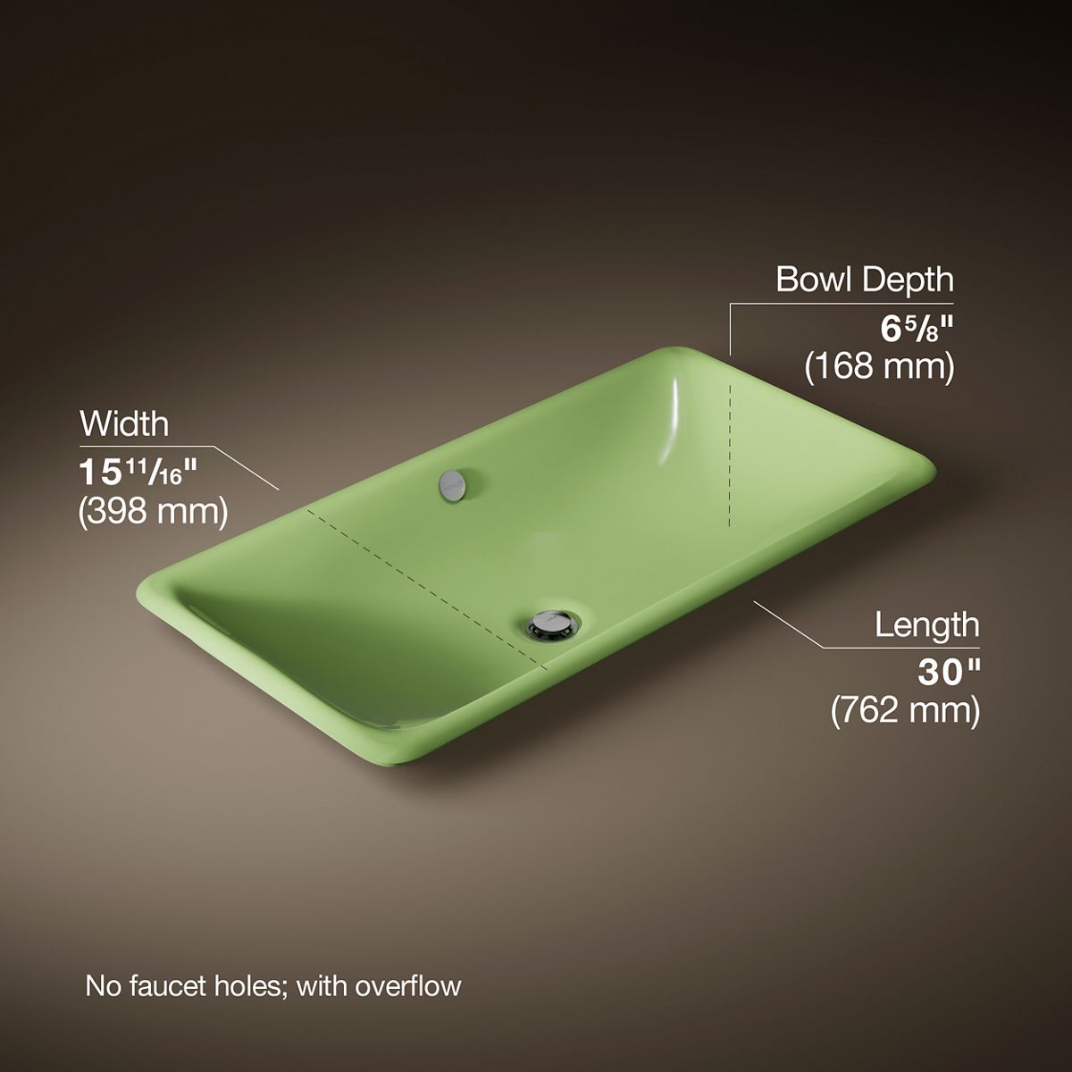 3/4 view of product with dimensions