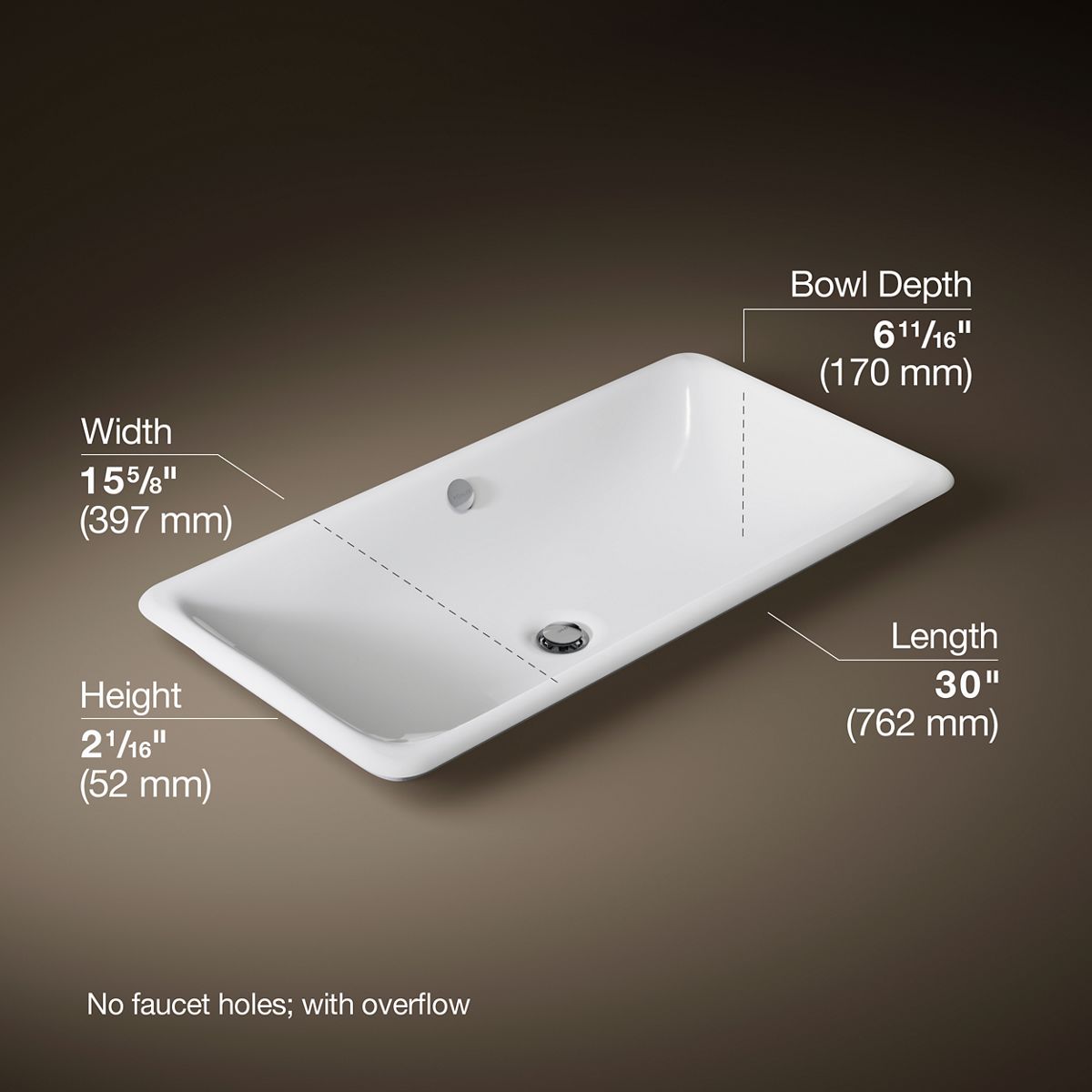 3/4 view of product with dimensions
