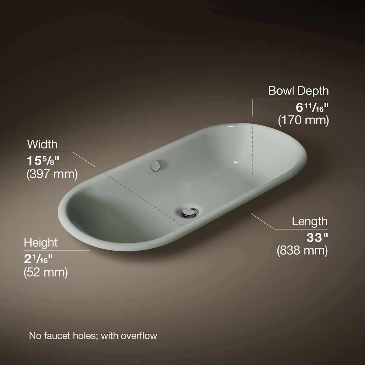 3/4 view of product with dimensions