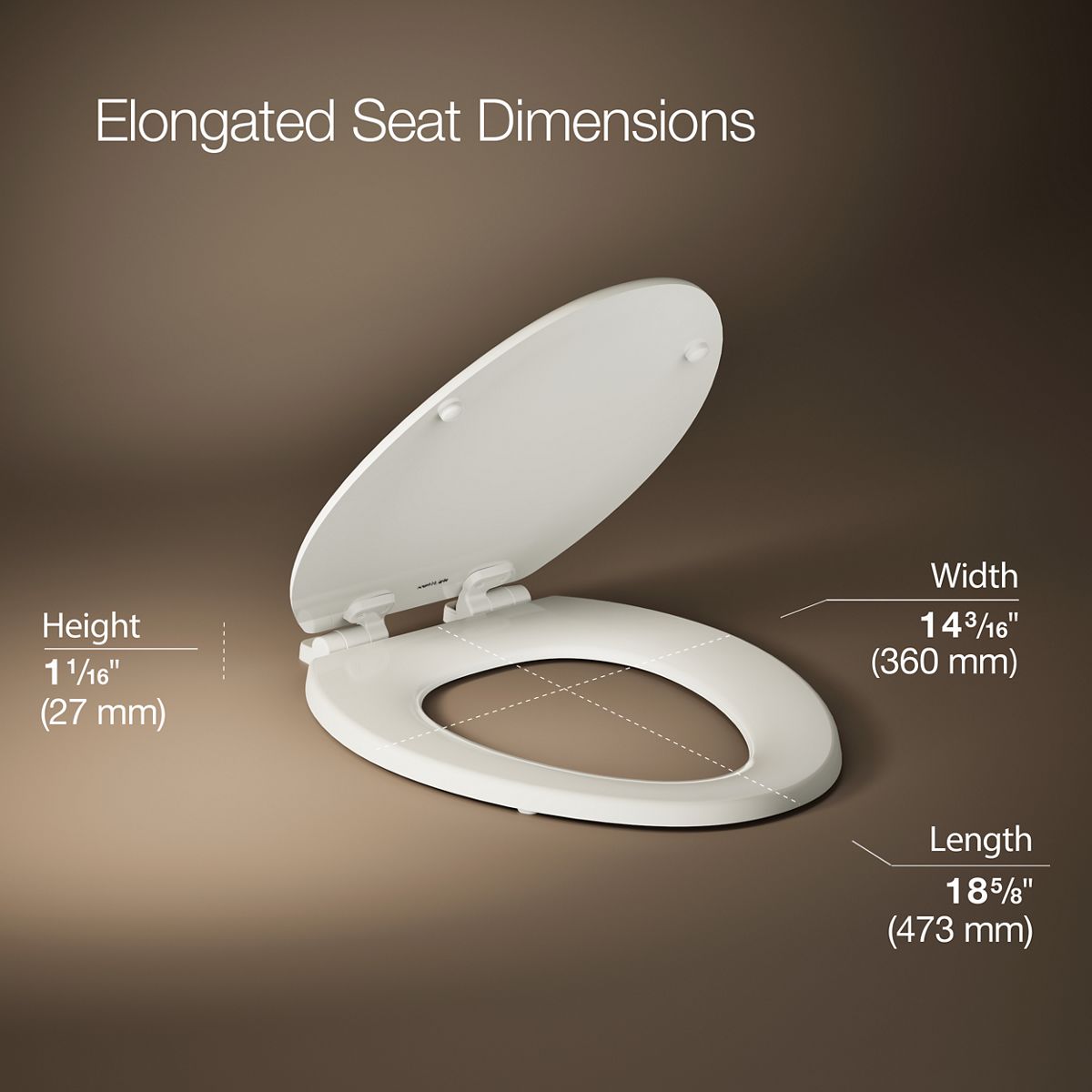 3/4 view of product with dimensions