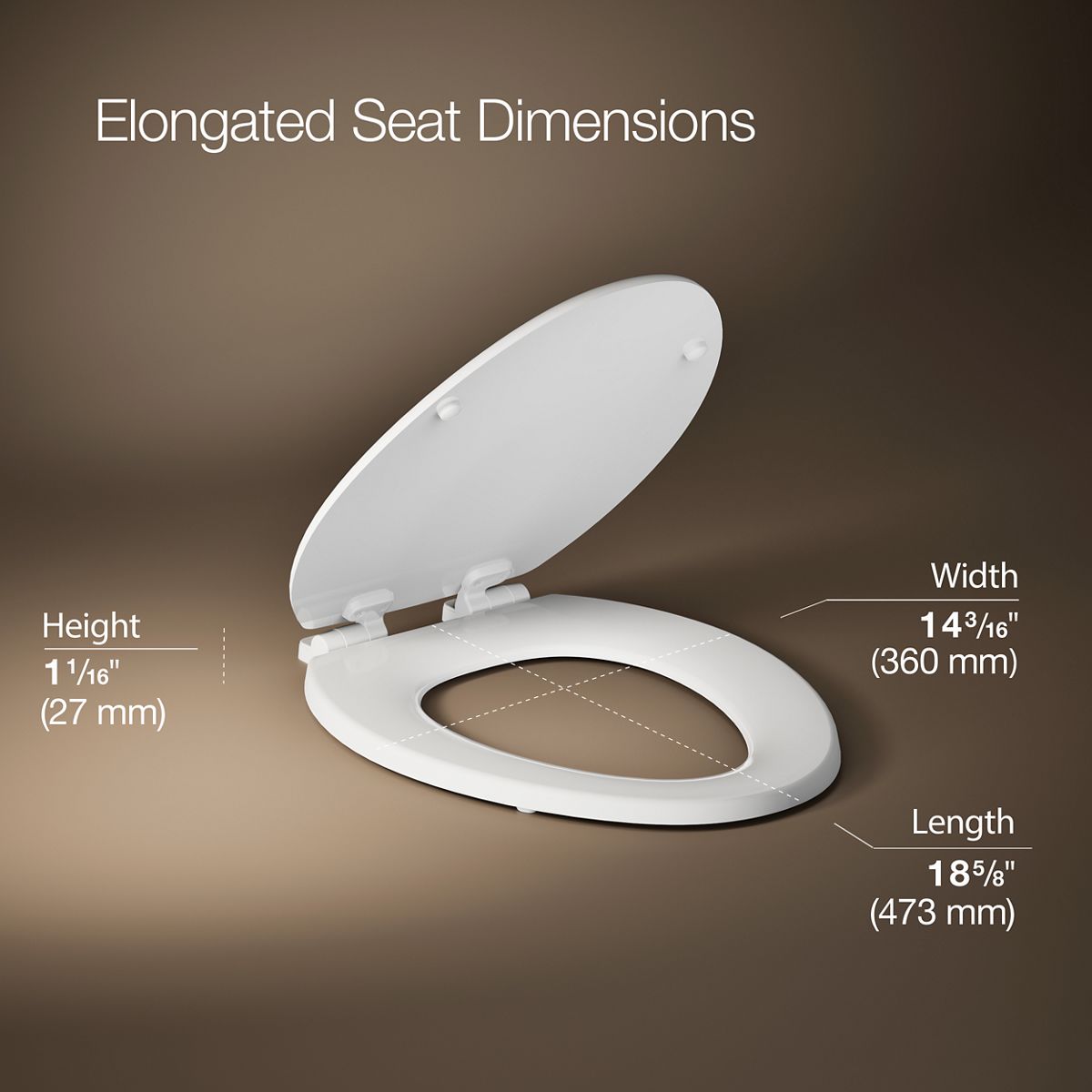 3/4 view of product with dimensions