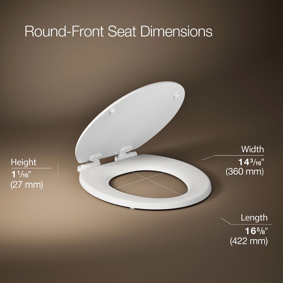 3/4 view of product with dimensions