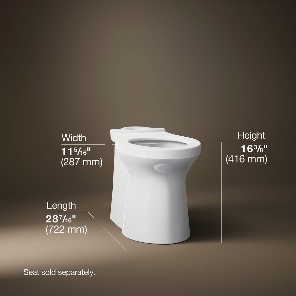 3/4 view of product with dimensions