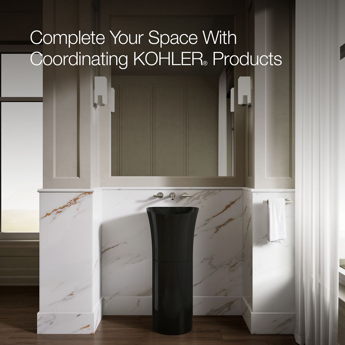 Up to 2 walls & multiple product categories visible, 1-point perspective