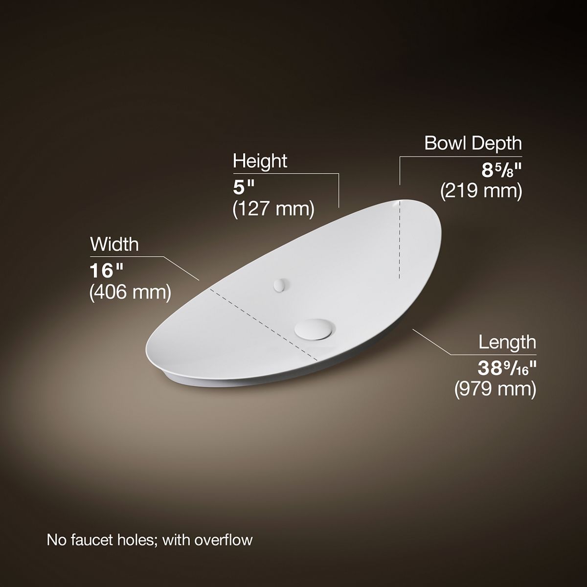 3/4 view of product with dimensions