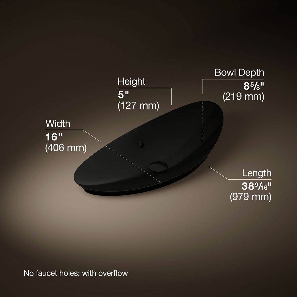 3/4 view of product with dimensions