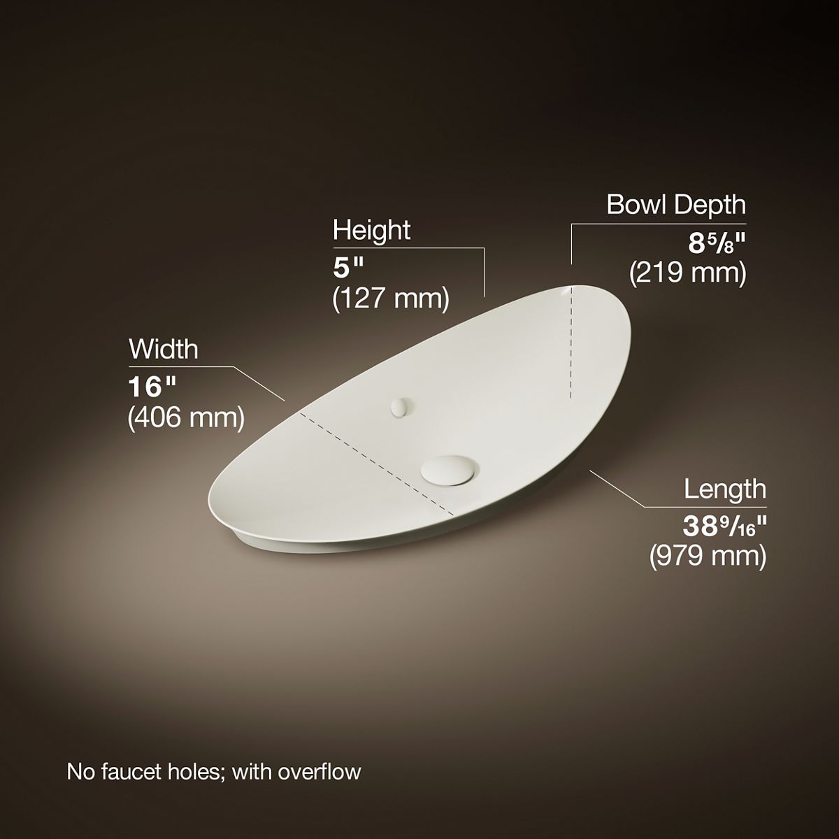 3/4 view of product with dimensions