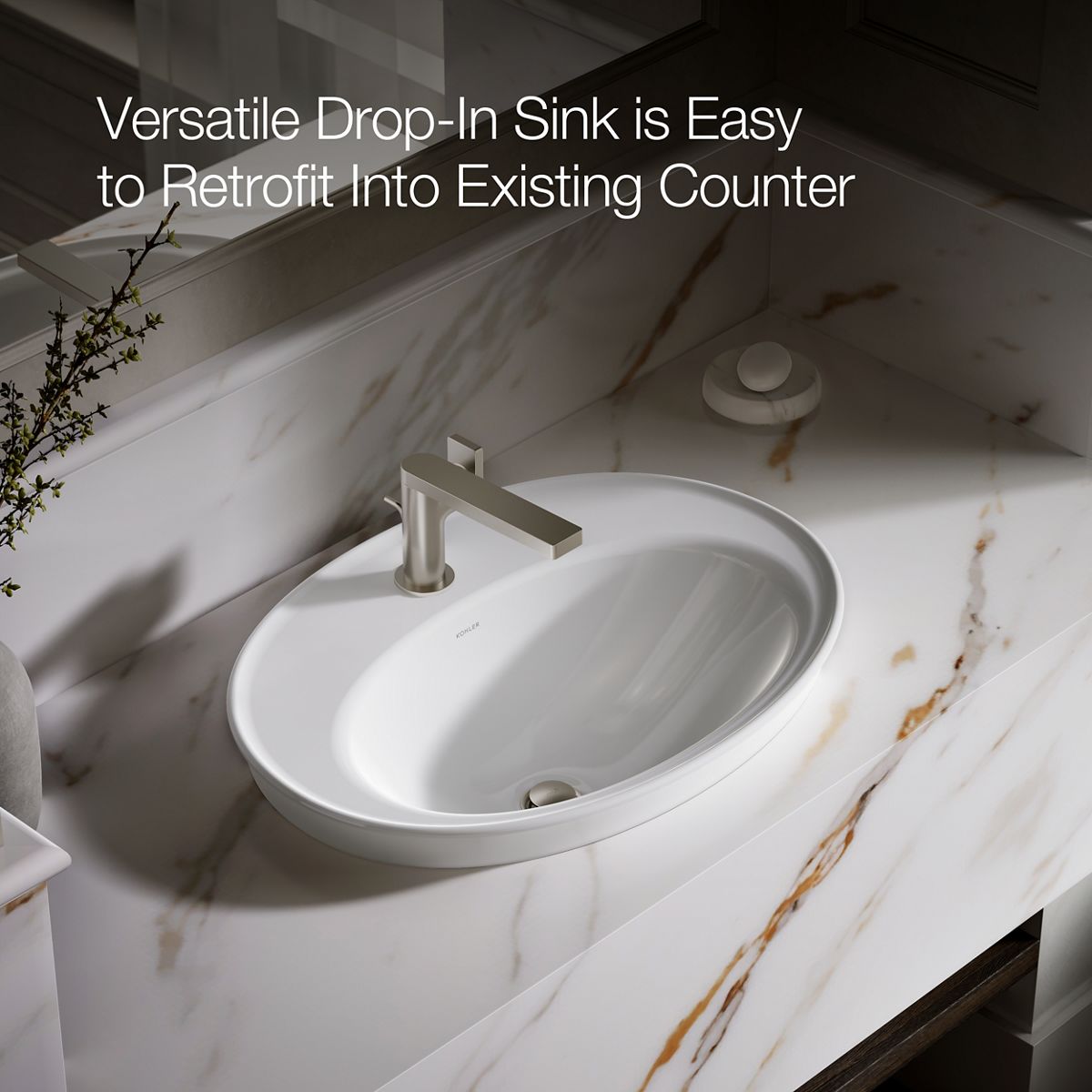 KOHLER | K-2075-1 | Serif Drop-In Sink with Single Faucet Hole