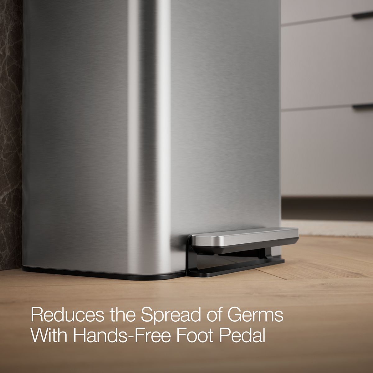 8-gallon loft stainless steel step trash can | K-20941 | KOHLER