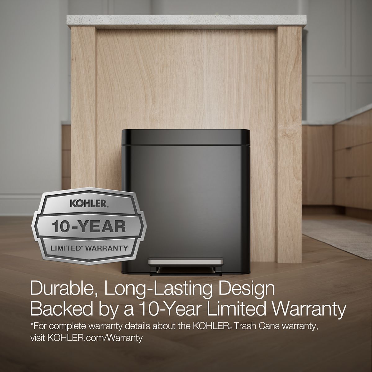 8-gallon stainless steel step trash can | K-20942 | KOHLER