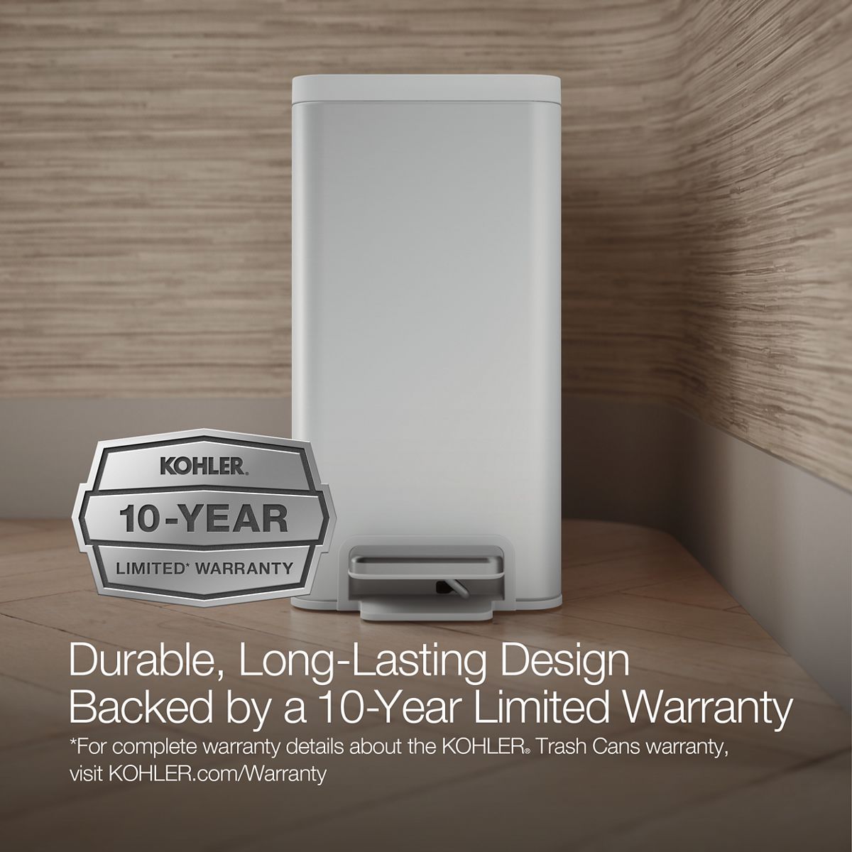 2.5-Gallon Slim Step Trash Can | K-20957 | KOHLER