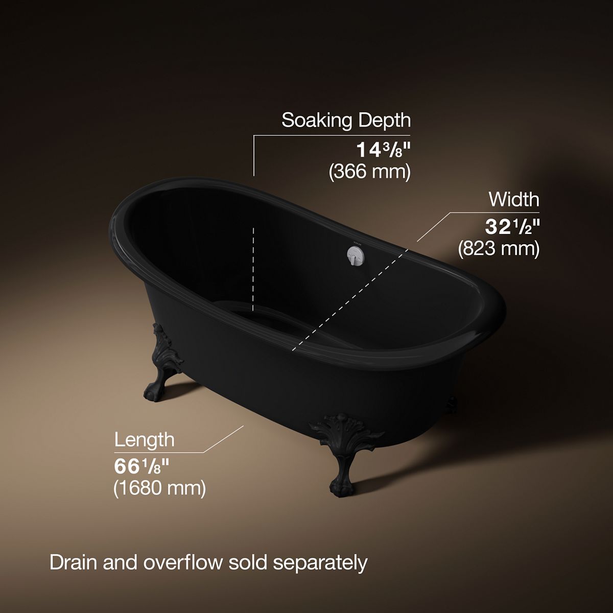 3/4 view of product with dimensions