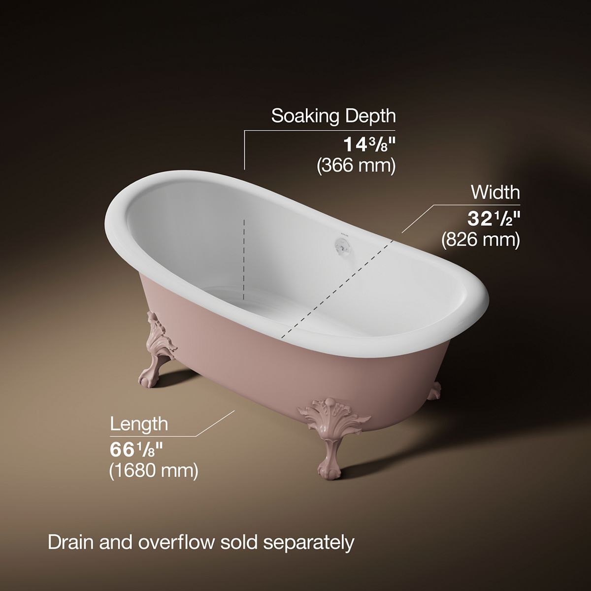 3/4 view of product with dimensions