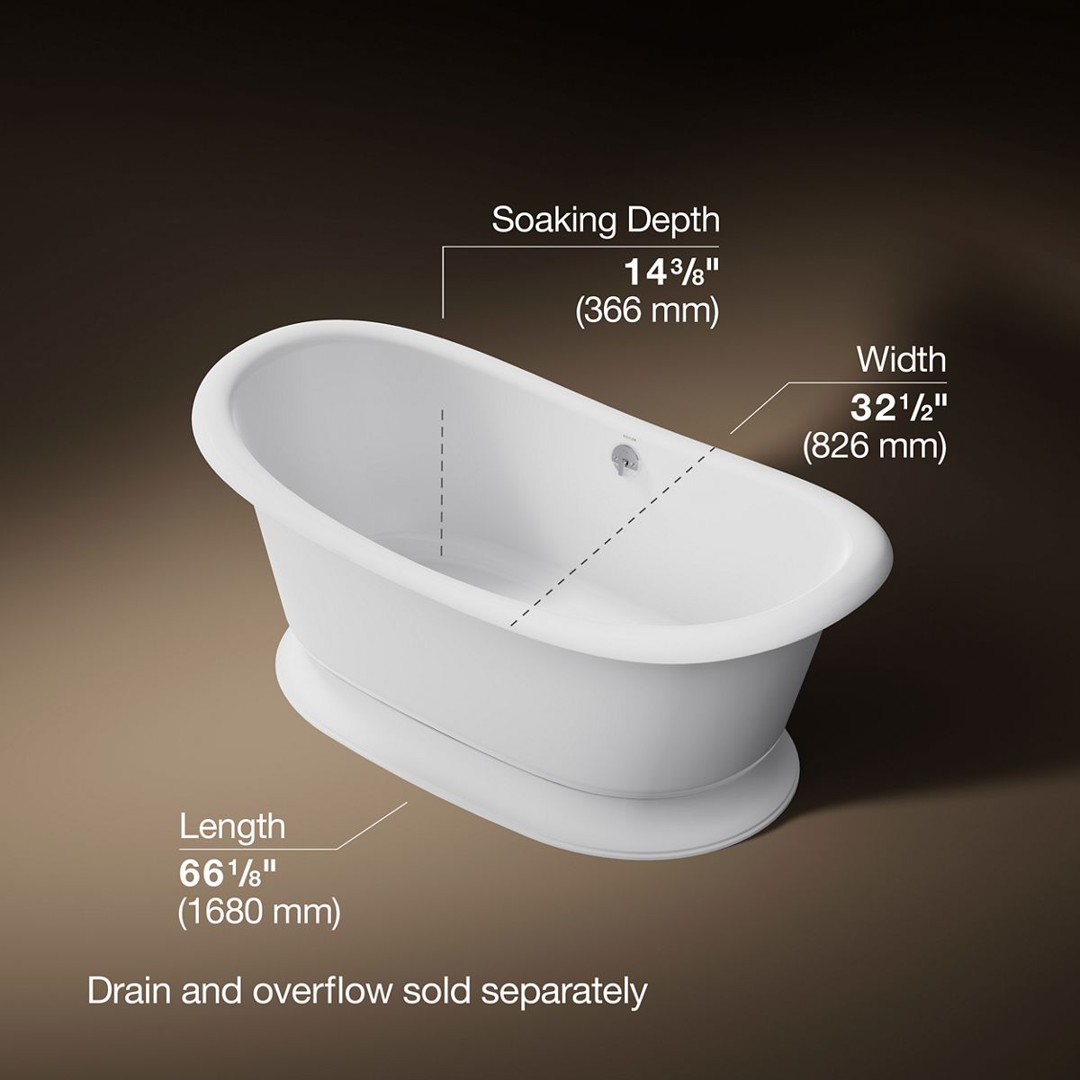 3/4 view of product with dimensions