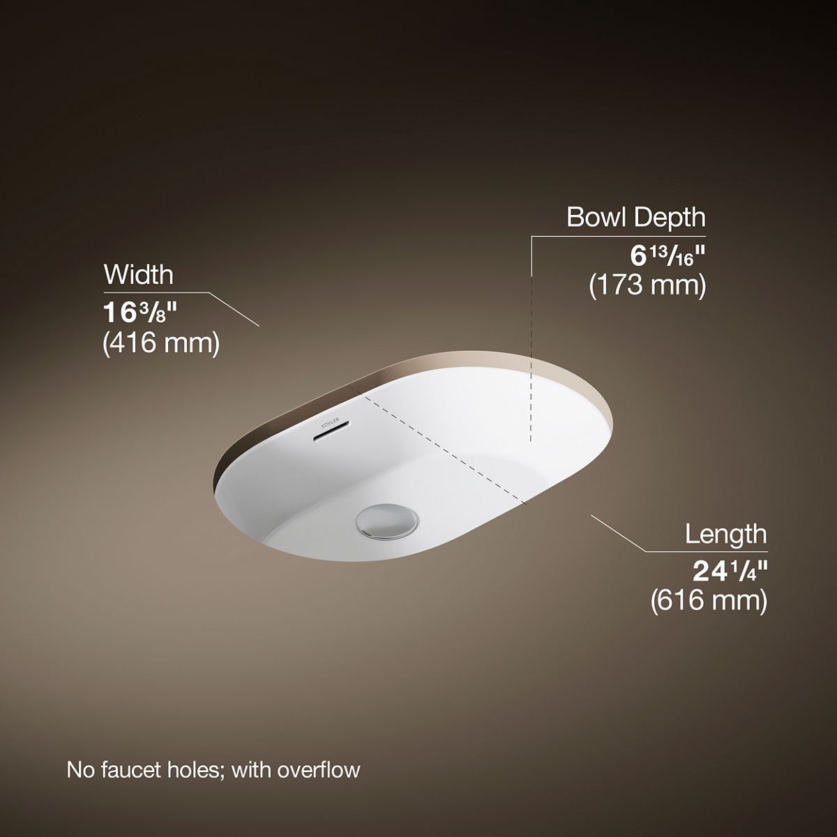 3/4 view of product with dimensions