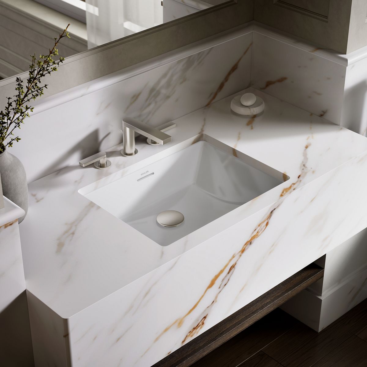 Brazn Rectangle Undermount Bathroom Sink | K-21058 | KOHLER