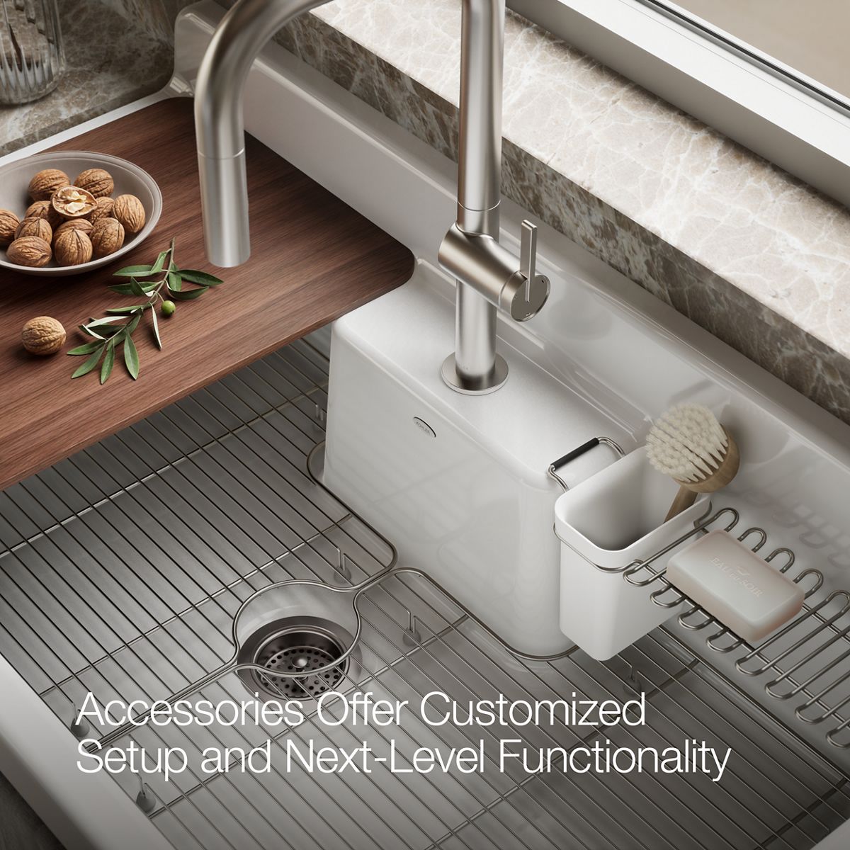 Farmstead Top-/Wall-Mount Kitchen Sink | K-21103-1HPSG | KOHLER