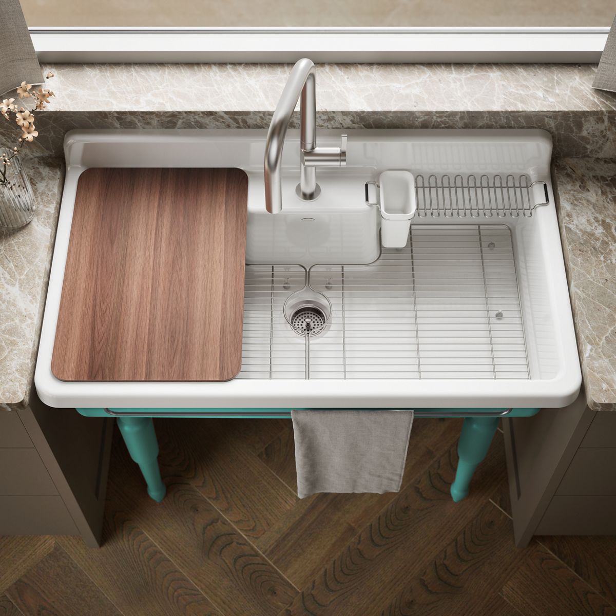 Farmstead Top-/Wall-Mount Kitchen Sink | K-21103-1HPSG | KOHLER