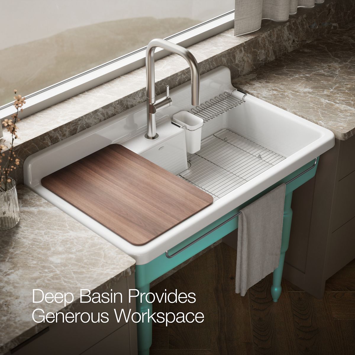 Farmstead Top-/Wall-Mount Kitchen Sink | K-21103-1HPSG | KOHLER