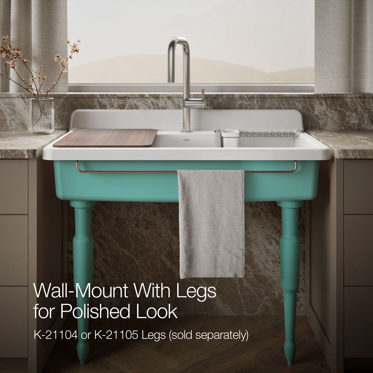 Farmstead Top-/Wall-Mount Kitchen Sink | K-21103-1HPSG | KOHLER