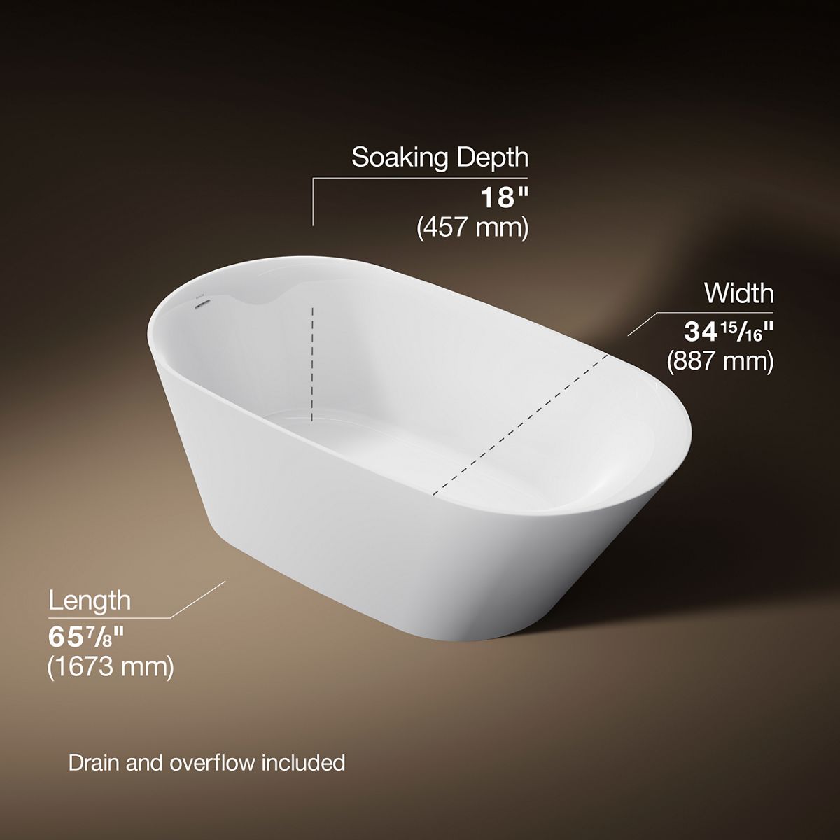 3/4 view of product with dimensions