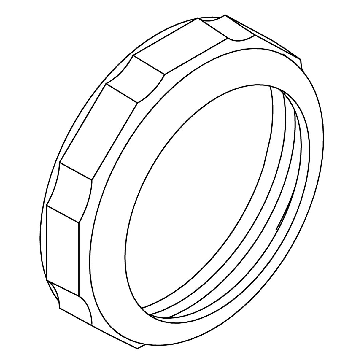 Kohler Genuine Parts Nut,1-1/2 S.j,brass,plt.