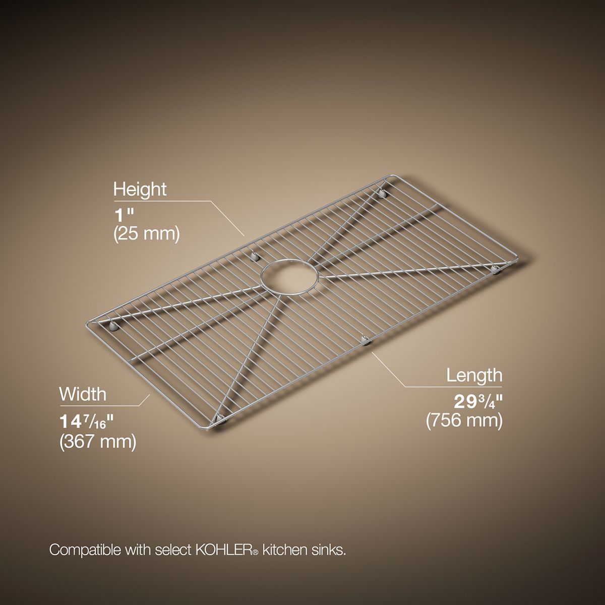 3/4 view of product with dimensions