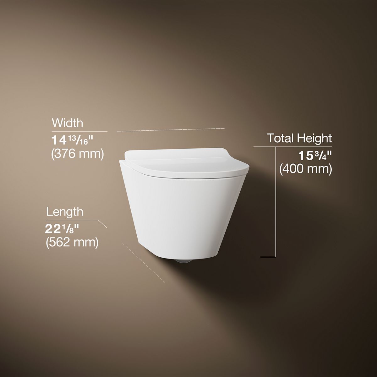 3/4 view of product with dimensions
