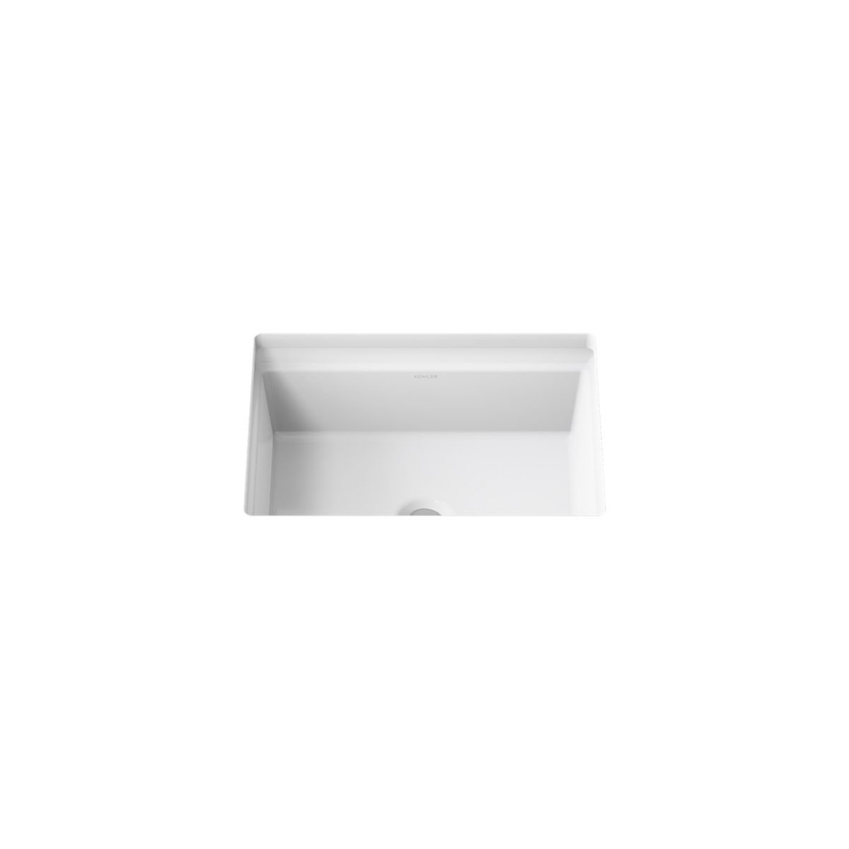 Kohler K-21783-0 Artifacts 21.25 Inch Rectangle Undermount Bathroom Sink – White Vitreous China, Center Drain With Overflow, No Faucet Holes, Vintage-Inspired Modern Design