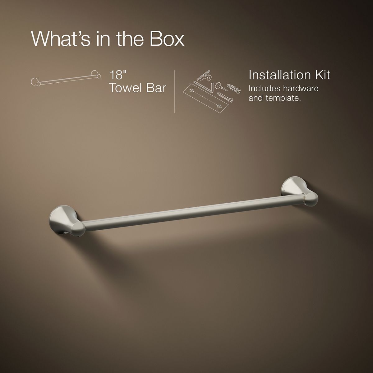 ホット&クール KOHLER | K-21952 | Tempered 18-Inch Towel Bar