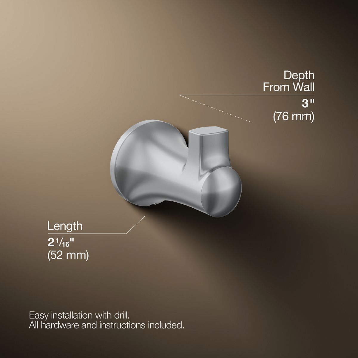 3/4 view of product with dimensions