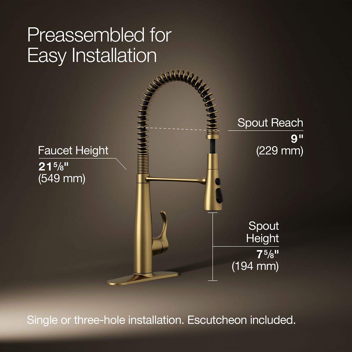 3/4 view of product with dimensions