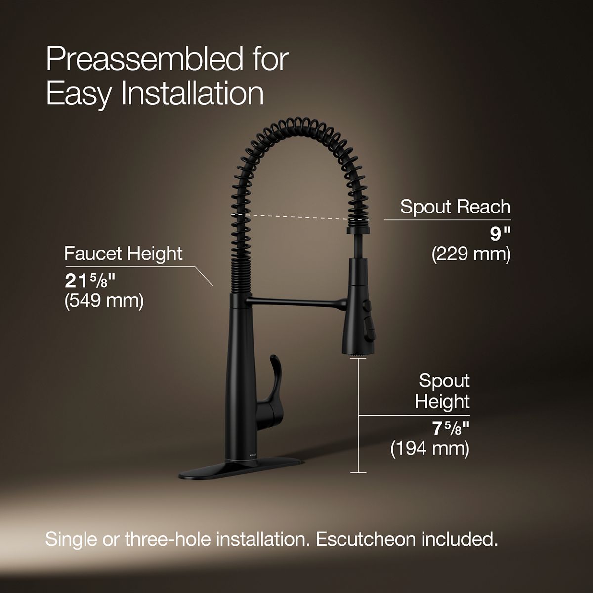 3/4 view of product with dimensions