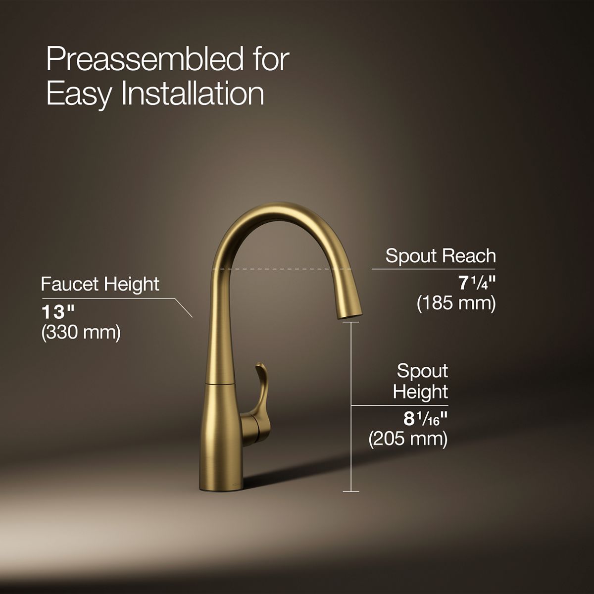 3/4 view of product with dimensions
