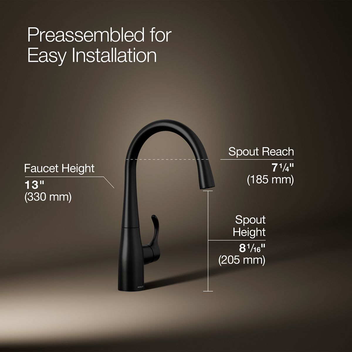 3/4 view of product with dimensions