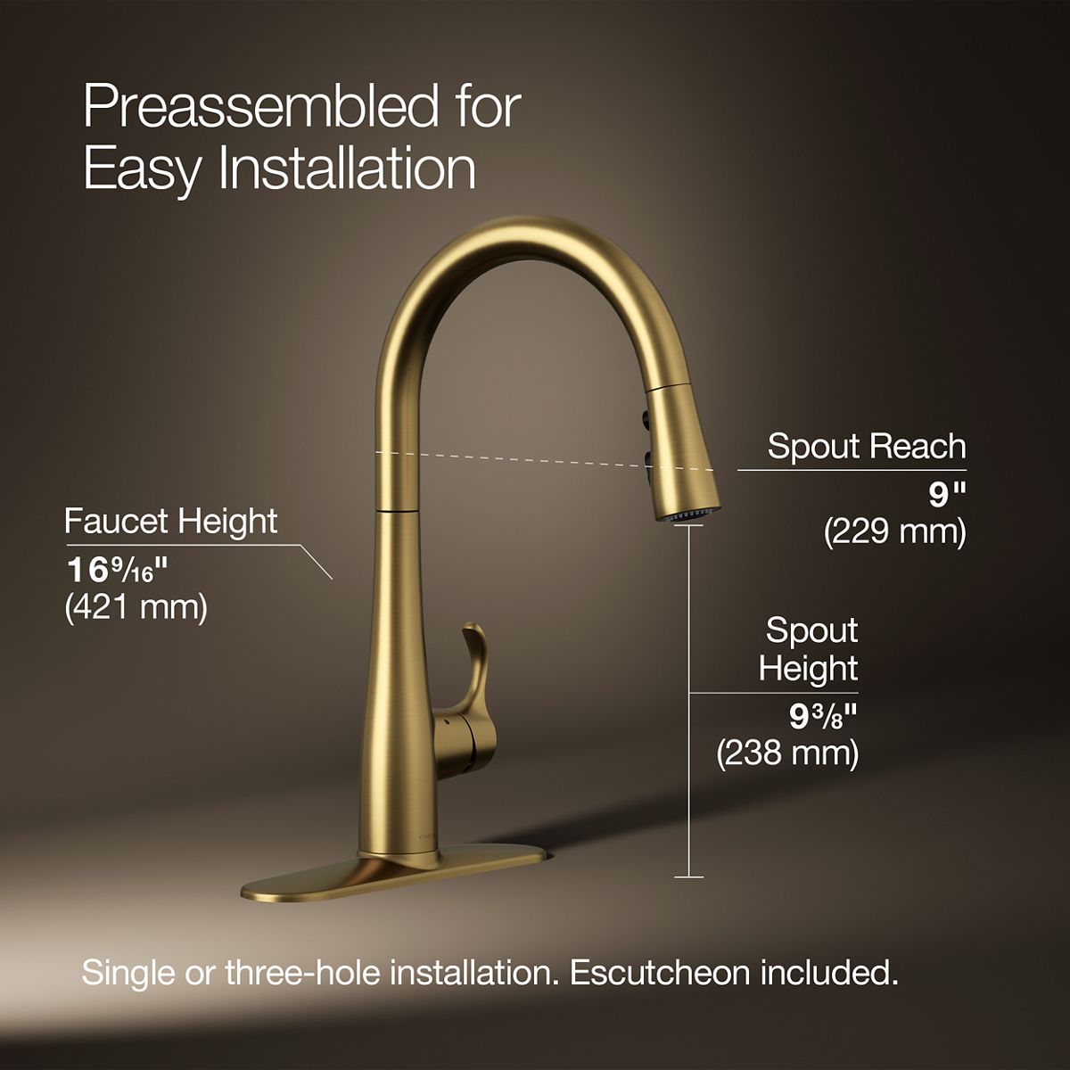 3/4 view of product with dimensions