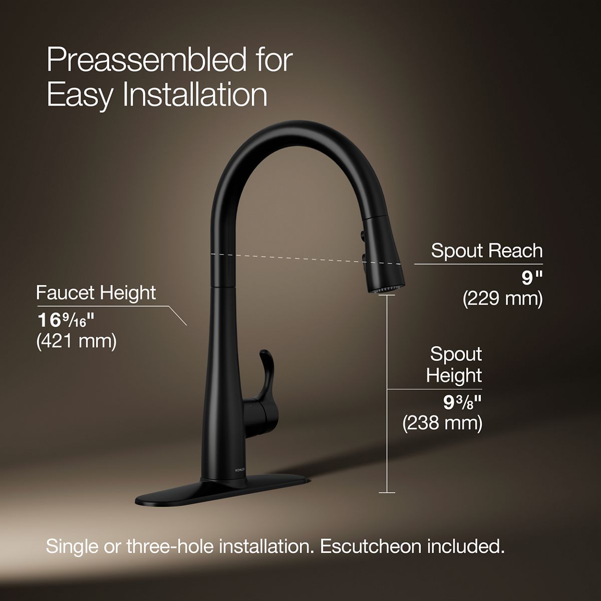 3/4 view of product with dimensions