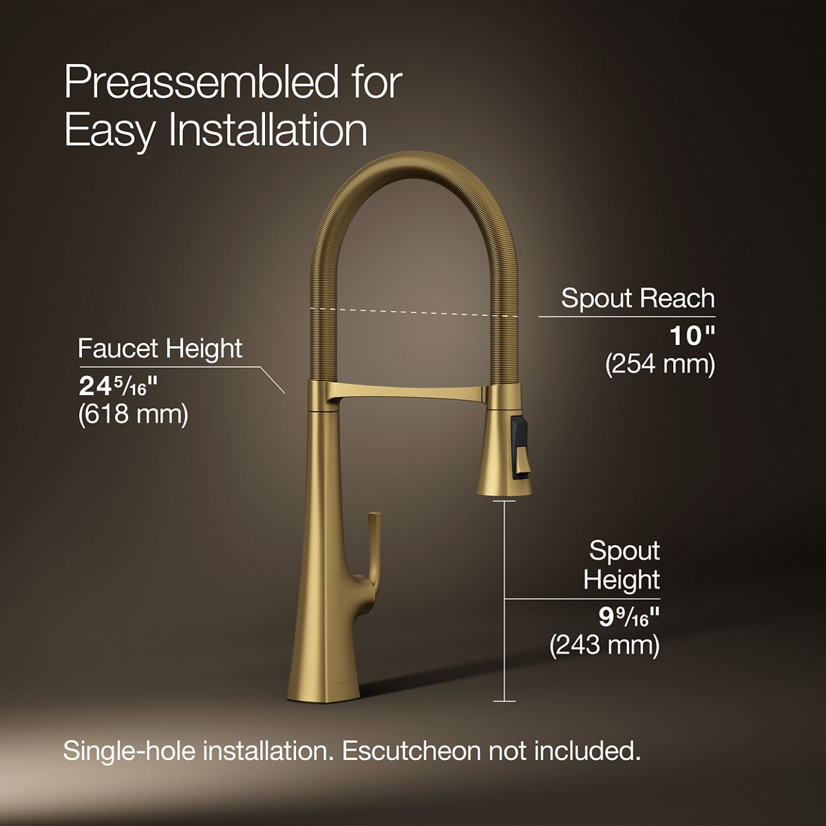 3/4 view of product with dimensions