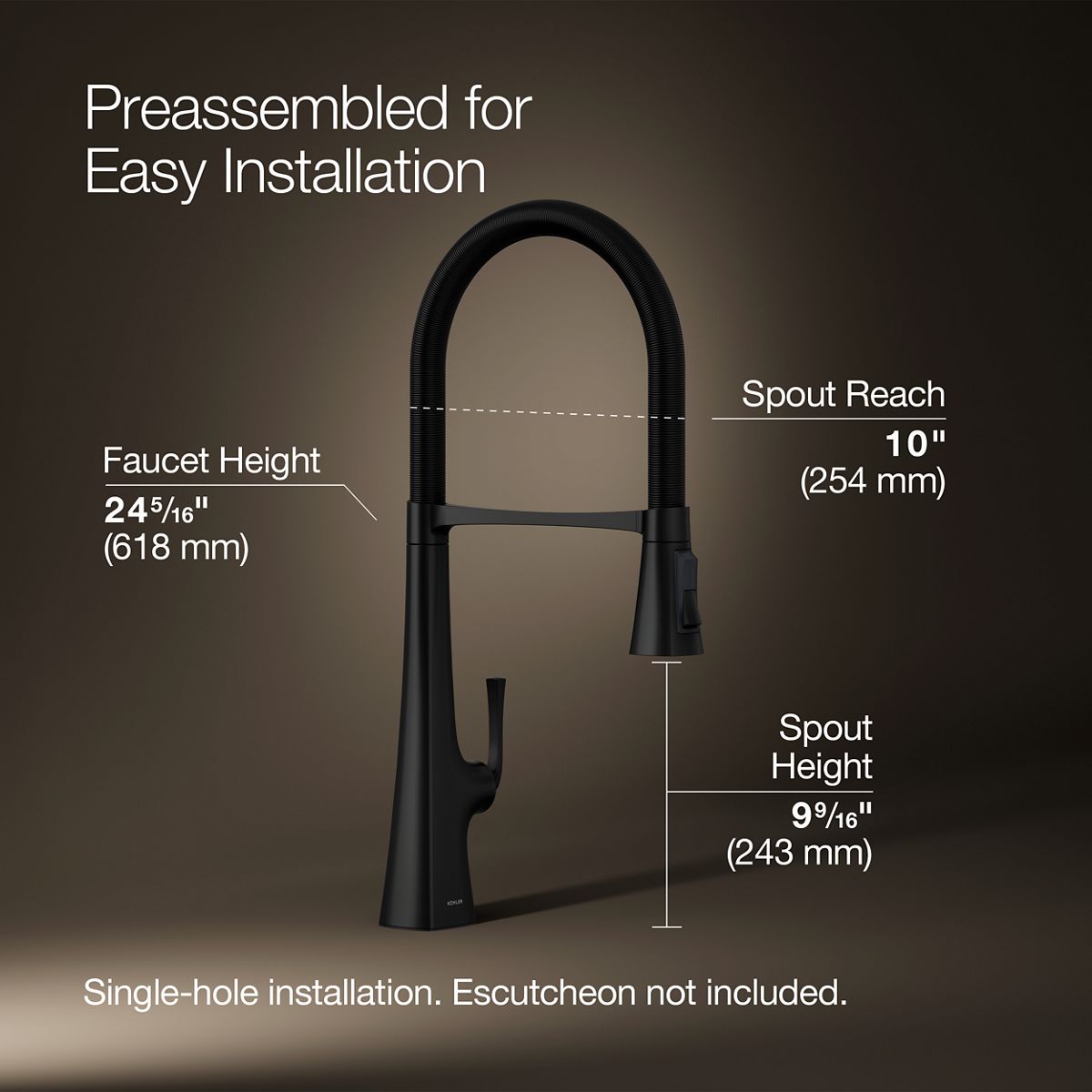 3/4 view of product with dimensions