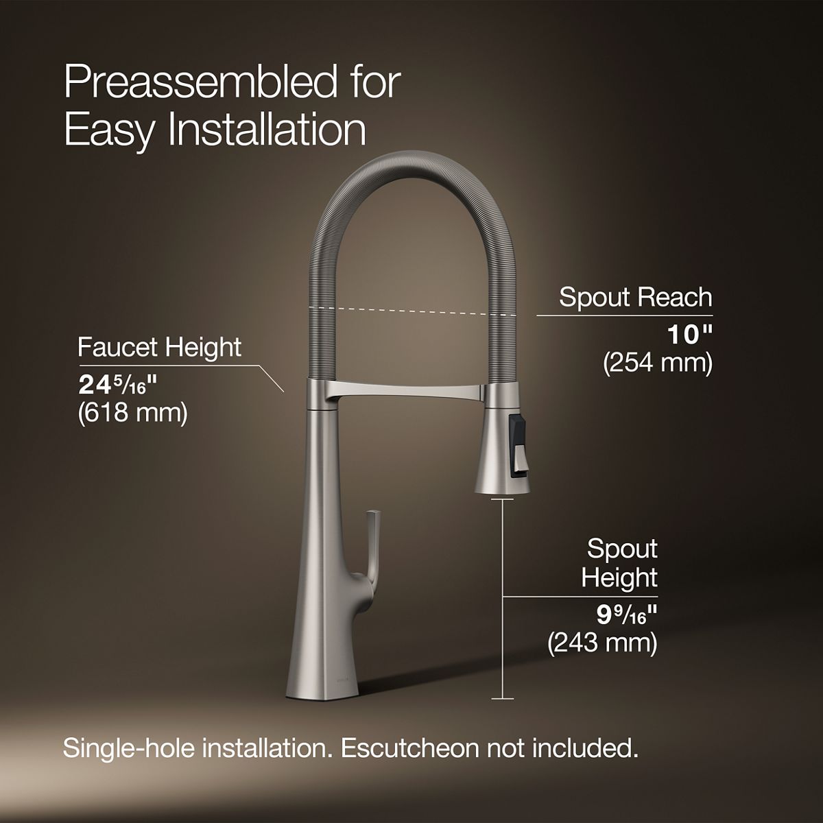 3/4 view of product with dimensions