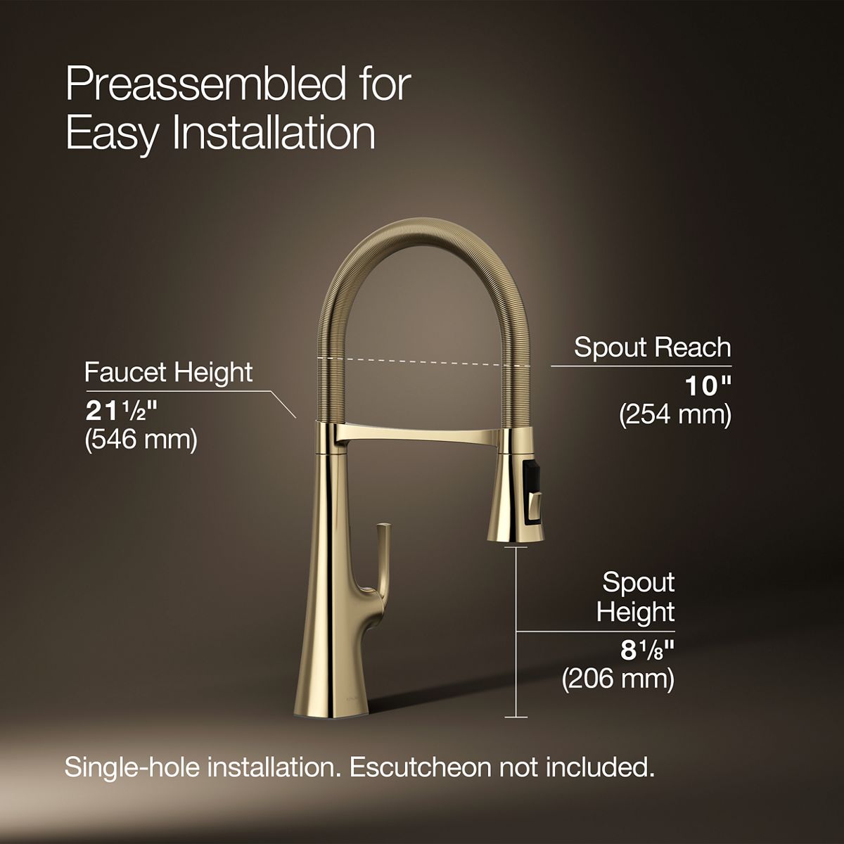 3/4 view of product with dimensions