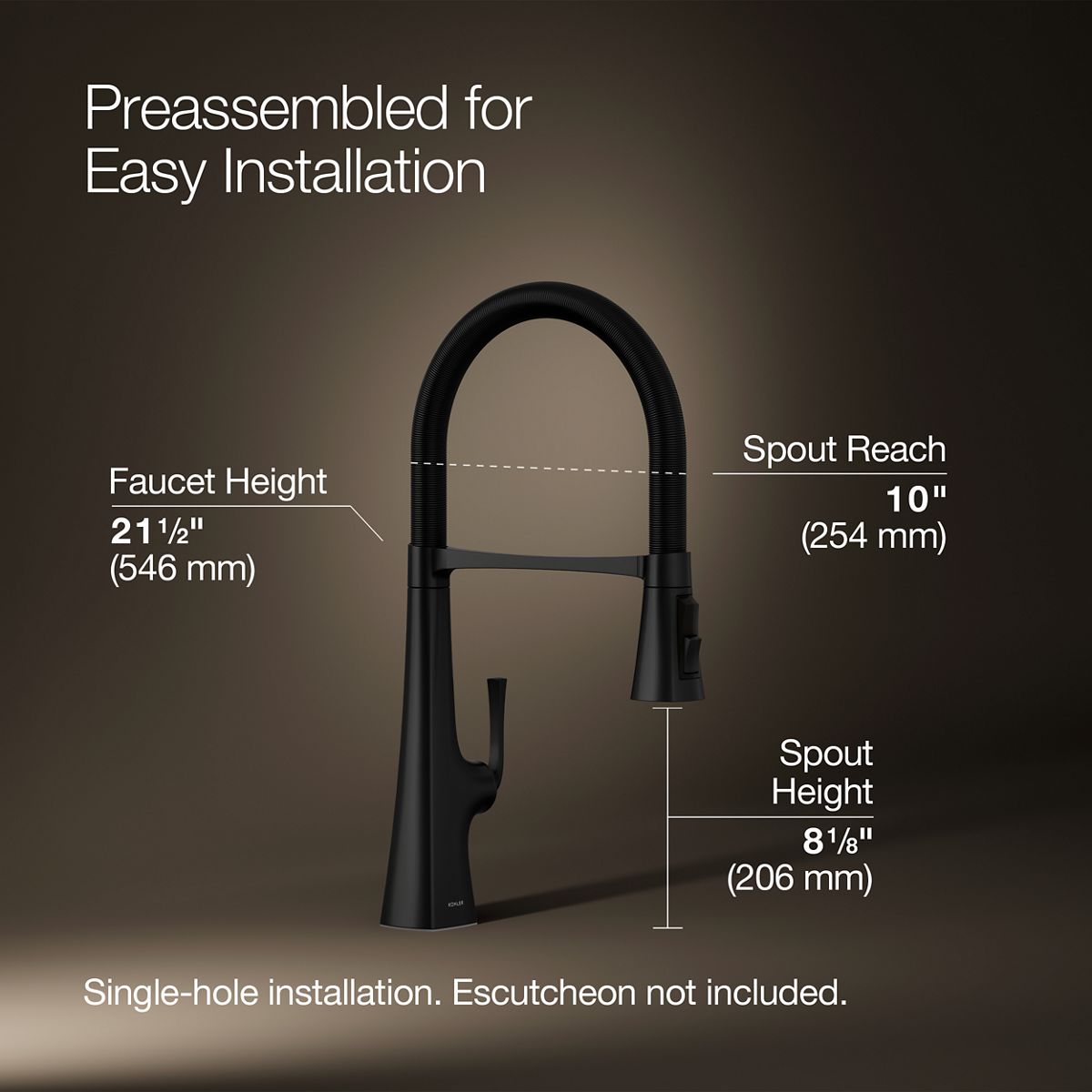 3/4 view of product with dimensions
