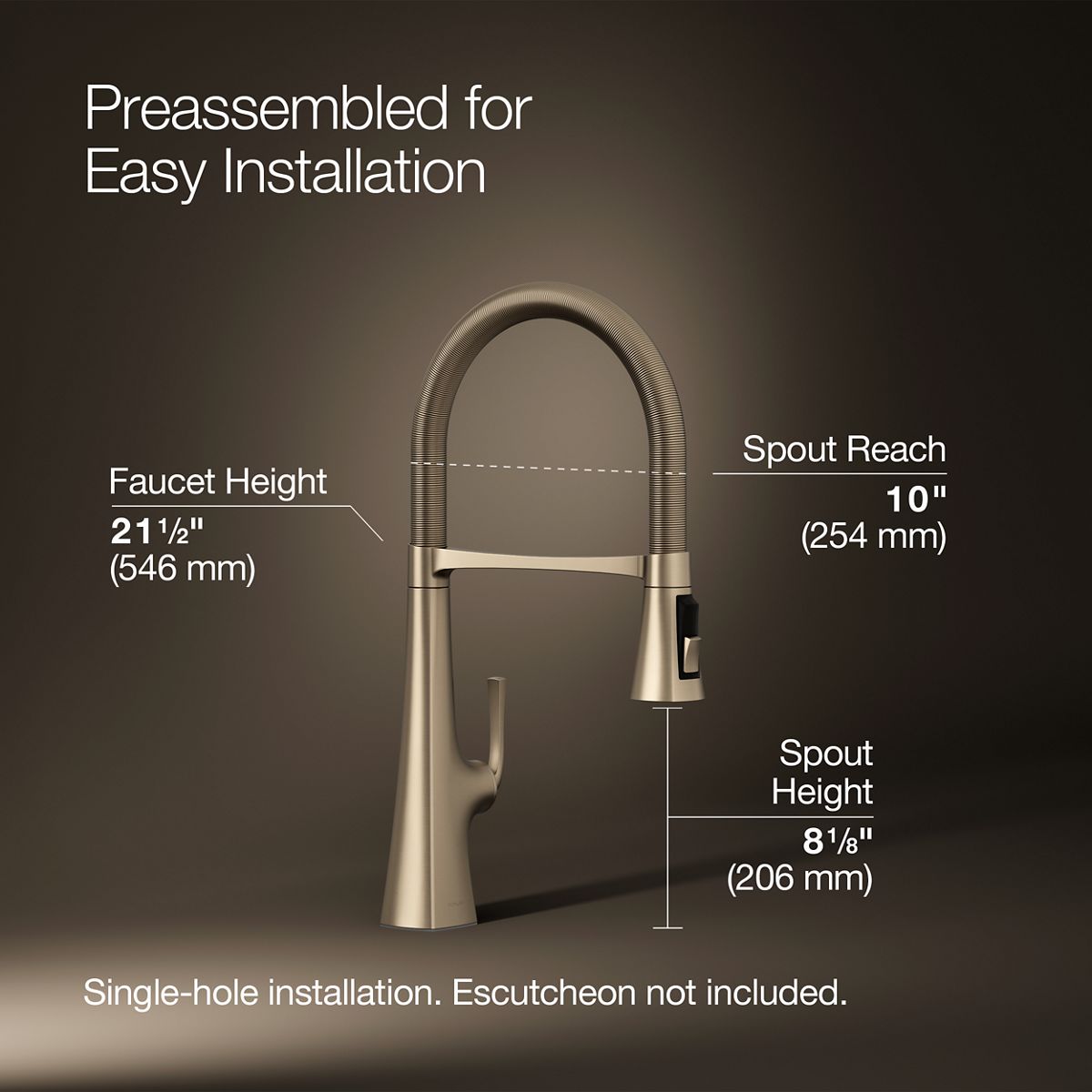3/4 view of product with dimensions