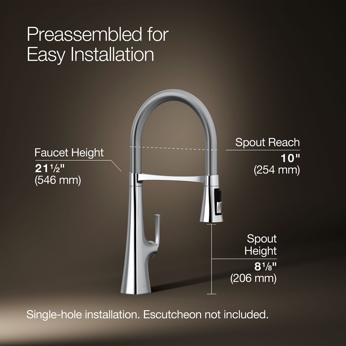 3/4 view of product with dimensions