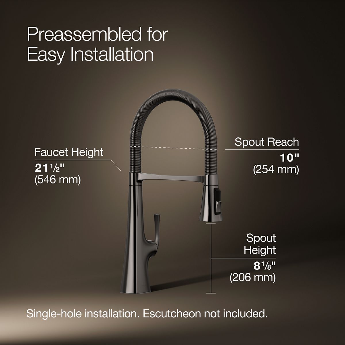 3/4 view of product with dimensions