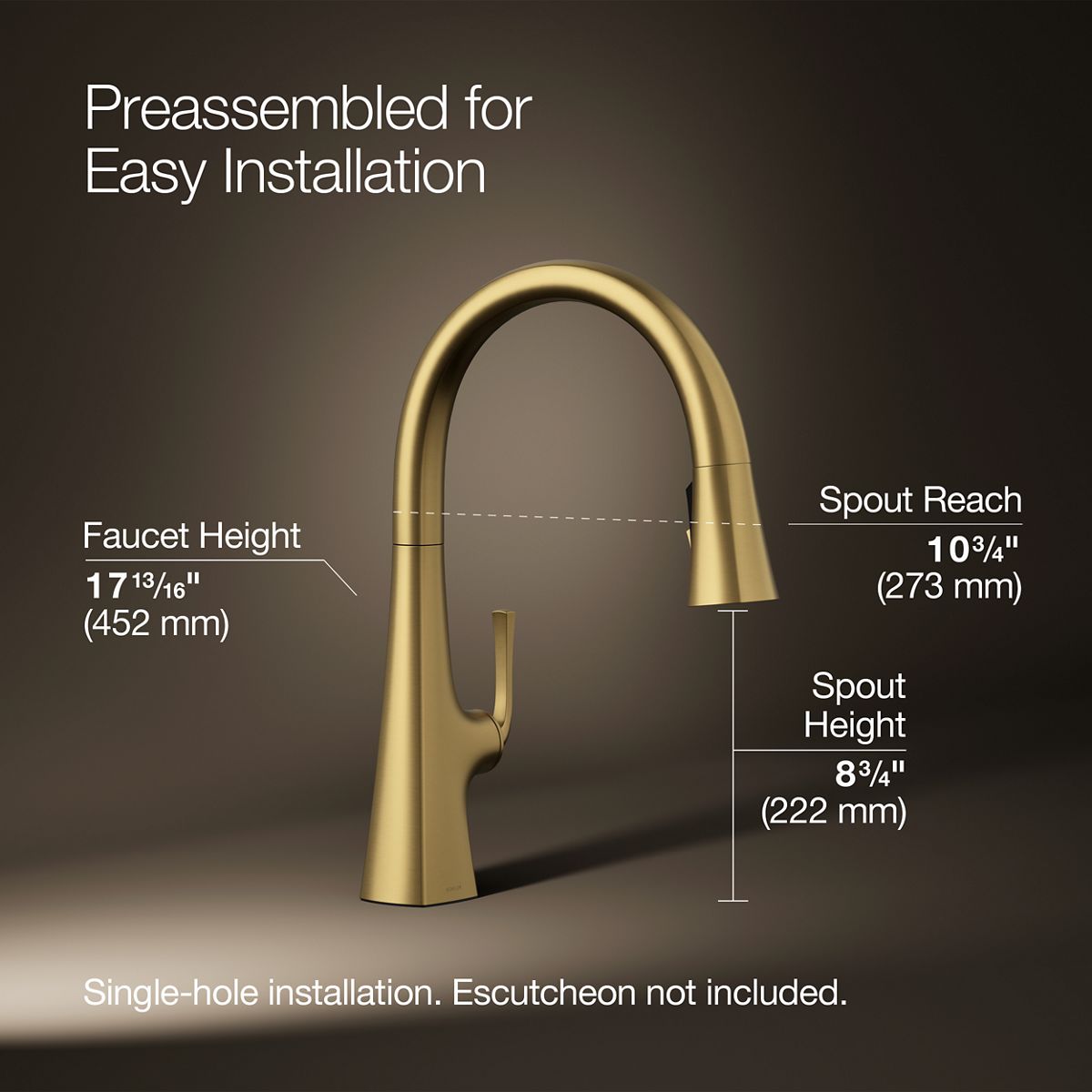 3/4 view of product with dimensions