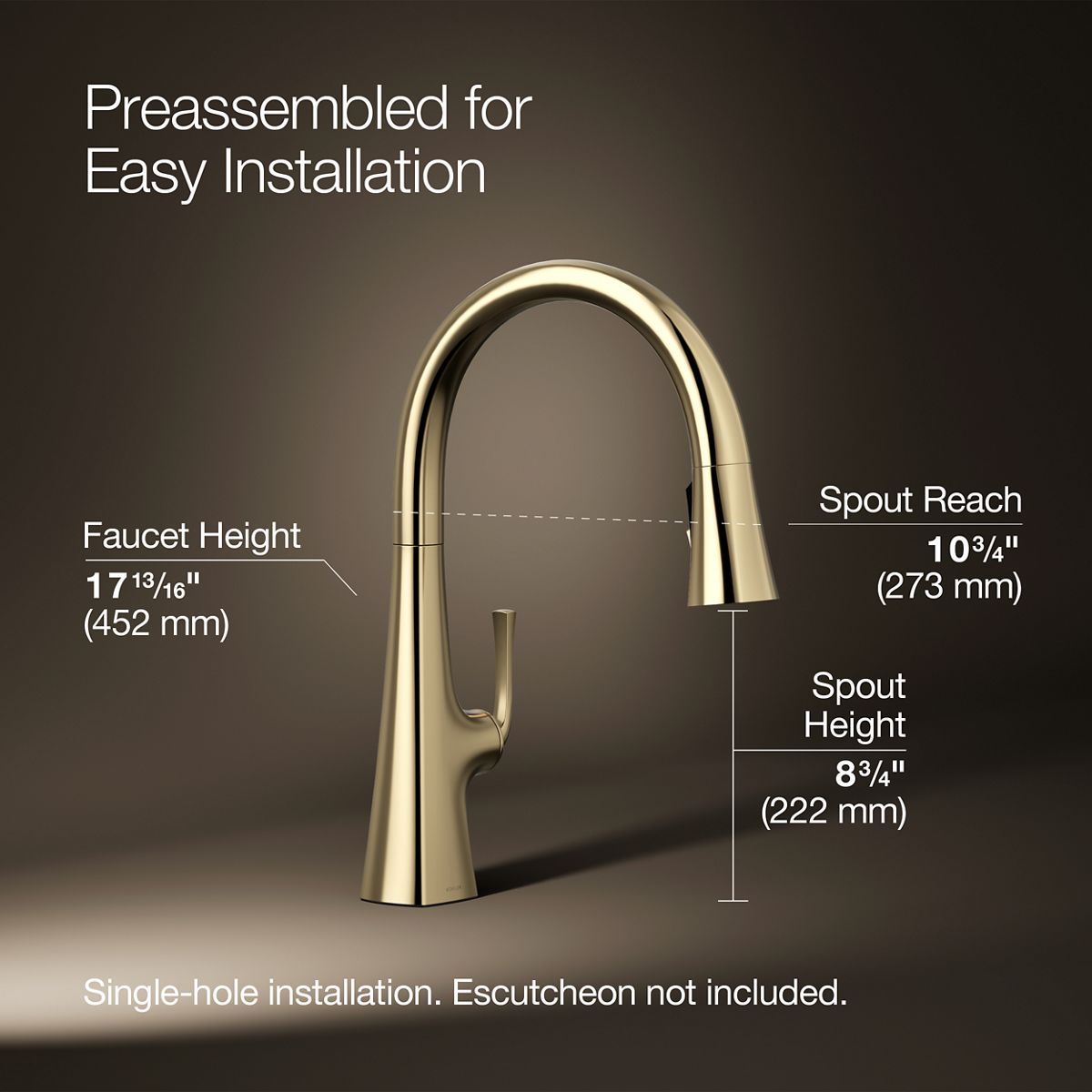 3/4 view of product with dimensions