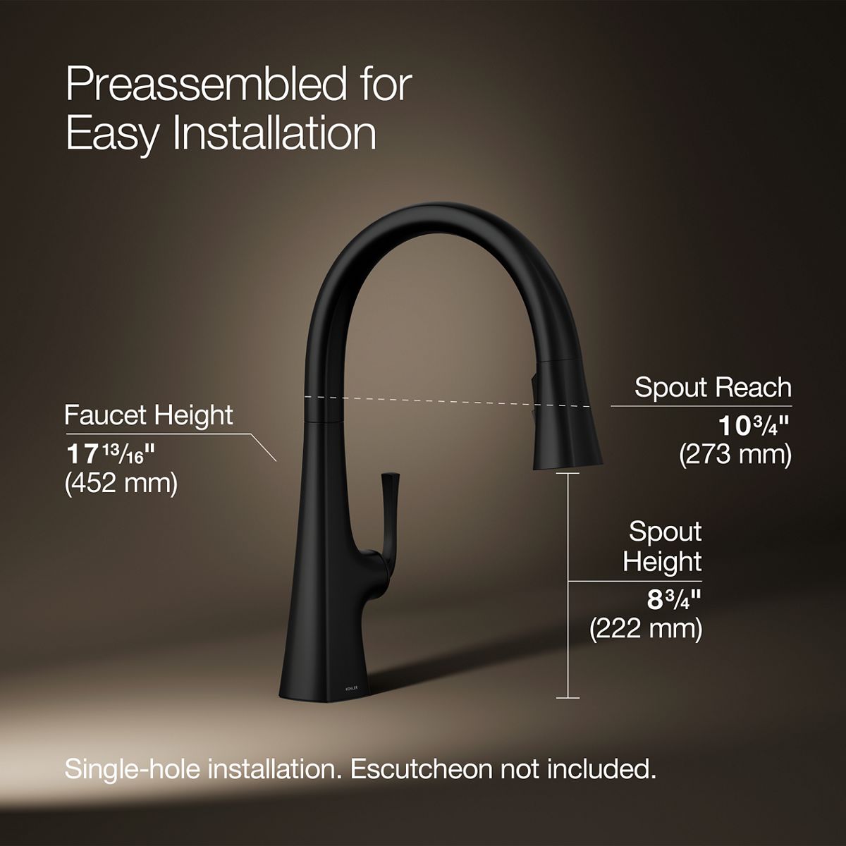 3/4 view of product with dimensions