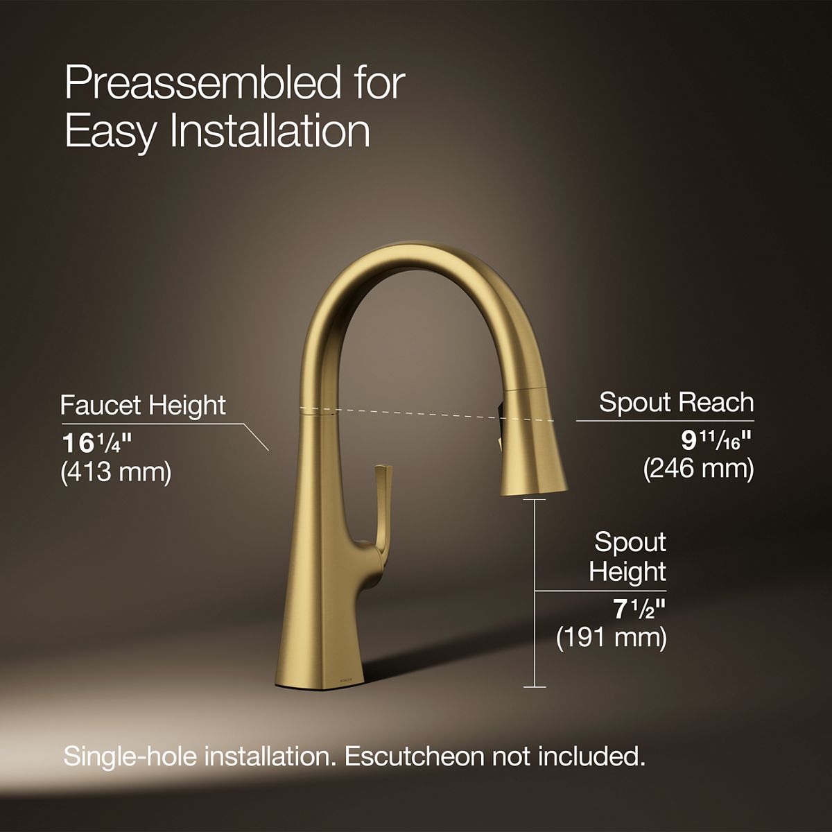 3/4 view of product with dimensions